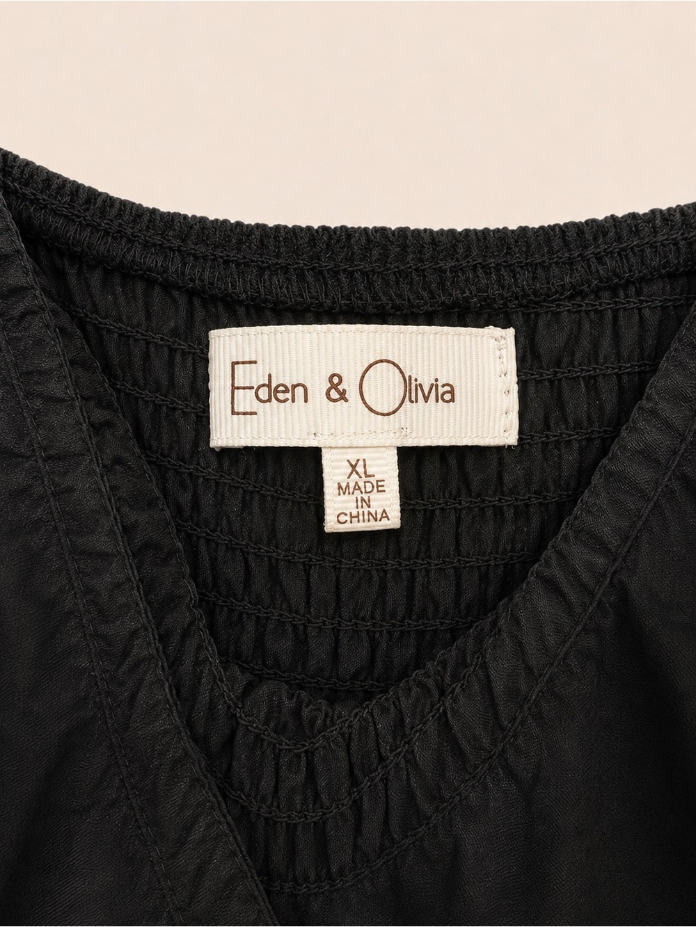 Eden & Olivia Black Smocked Maxi Dress with Spaghetti Straps - Picture 2 of 2